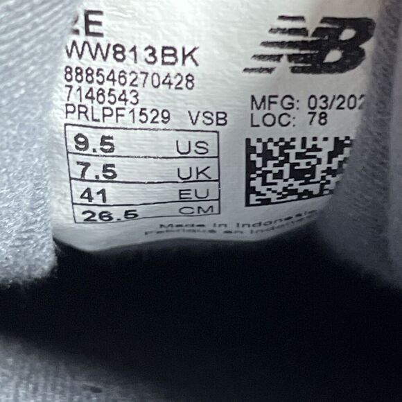 New Balance 813 Black Walking Shoes Women's Size 9.5 2E Extra WIDE WW813BK - Picture 10 of 10